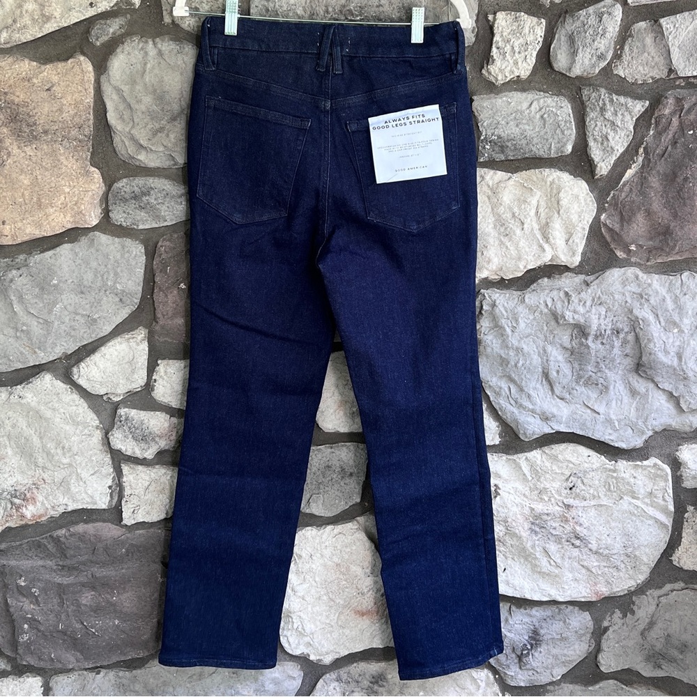 NEW Size 6-12 Good American Good Legs Always Fits Mid Rise Straight Indigo Jean - Picture 7 of 9